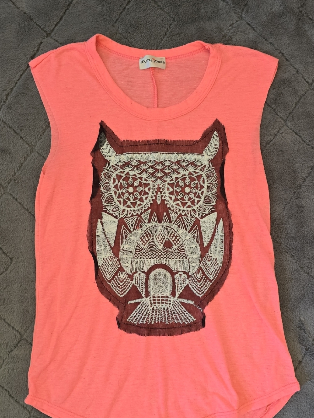 Mary Jane Coral Pink Owl Graphic